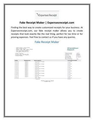 Fake Receipt Maker  Expensesreceipt com