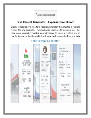 Fake Receipt Generator  Expensesreceipt com