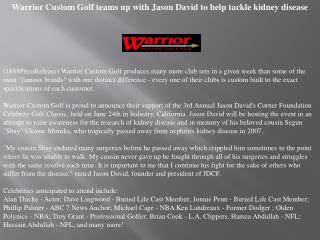 warrior custom golf teams up with jason david to help