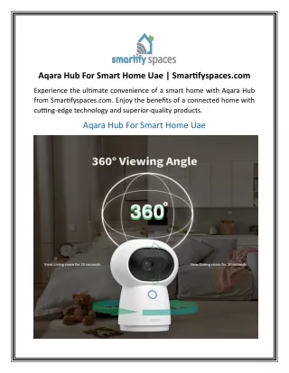 Aqara Hub For Smart Home Uae  Smartifyspaces