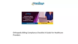 Orthopedic Billing Compliance Checklist A Guide For Healthcare Providers