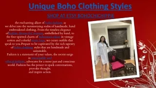 Unique Boho Clothing Styles