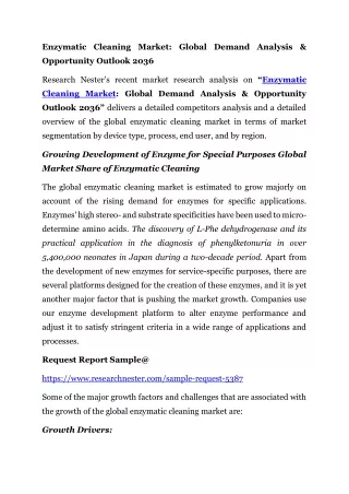 Enzymatic Cleaning Market: Global Demand Analysis & Opportunity Outlook 2036