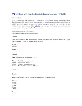 Get Free 4A0-104 Exam with Precision Secrets in Question Answers PDF Guide