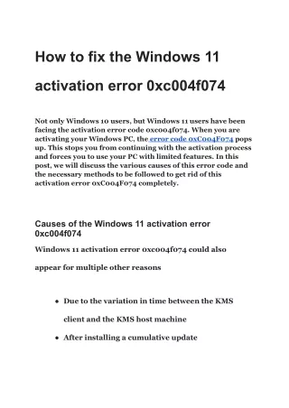 How to fix the Windows 11 activation error 0xc004f074