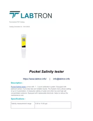 Pocket Salinity tester