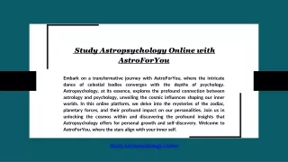 Study Astropsychology Online with AstroForYou