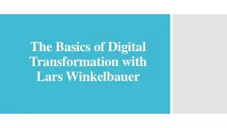 The Basics of Digital Transformation with Lars Winkelbauer