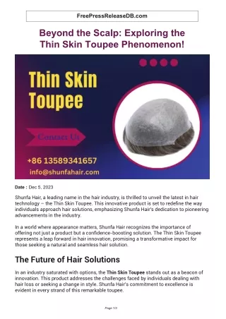 Beyond the Scalp: Exploring the Thin Skin Toupee Phenomenon!