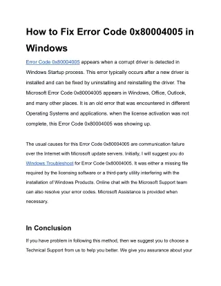 How to Fix Error Code 0x80004005 in Windows