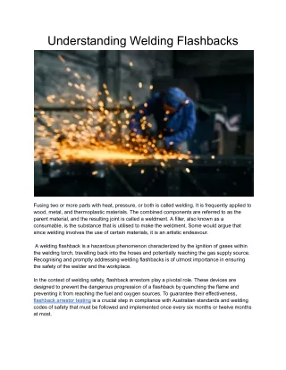 Understanding Welding Flashbacks