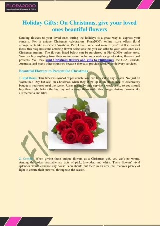 Send Christmas flowers and gifts to Philippines