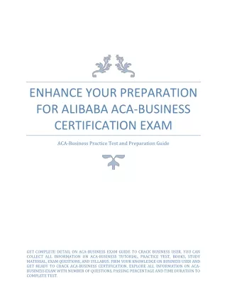 Enhance Your Preparation for Alibaba ACA-Business Certification Exam