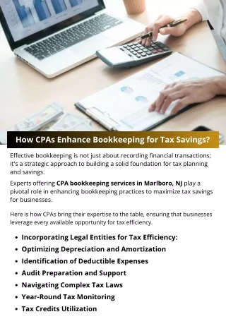 How CPAs Enhance Bookkeeping for Tax Savings?