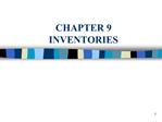 CHAPTER 9 INVENTORIES nb