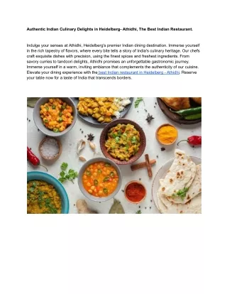 Authentic Indian Culinary Delights in Heidelberg - Athidhi, the Best Indian Restaurant!