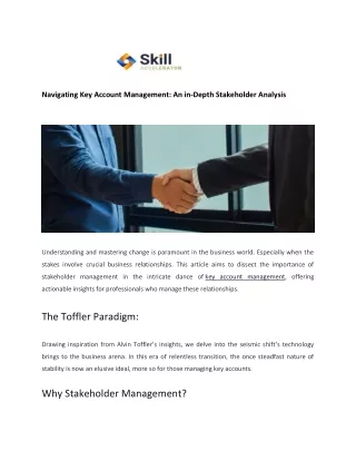 Navigating Key Account Management An In-depth Stakeholder Analysis - Skill Accelerator