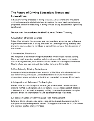 CDA Blog - The Future of Driving Education_ Trends and Innovations