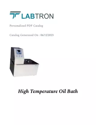 High Temperature Oil Bath
