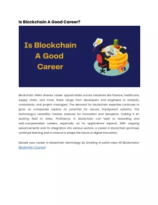 Is Blockchain A Good Career_