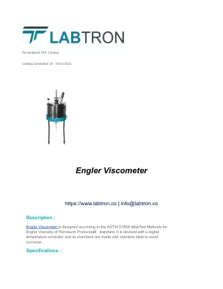 Engler Viscometer