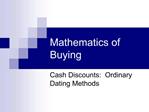 Mathematics of Buying