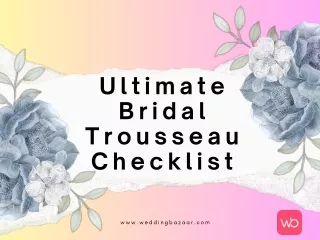 Bridal Trousseau Checklist