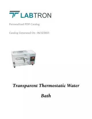 Transparent Thermostatic Water Bath