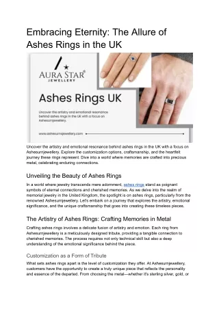 Embracing Eternity_ The Allure of Ashes Rings in the UK