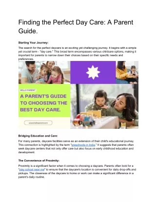 Finding the Perfect Day Care_ A Parent's Guide