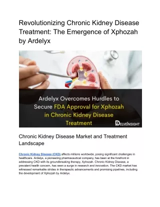 Ardelyx Overcomes Hurdles to Secure FDA Approval for Xphozah in Chronic Kidney Disease Treatment