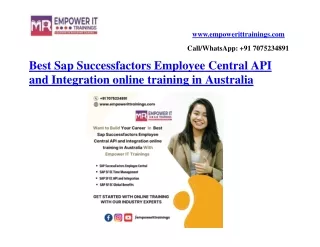 Best Sap Successfactors Employee Central API  and Integration online training in Australia