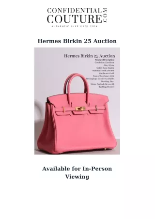 Hermes Birkin 25 | Available for in-Person Viewing at Our Store