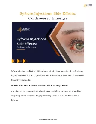 Syfovre Injections Side Effects: Controversy Emerges