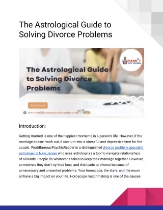 The Astrological Guide to Solving Divorce Problems