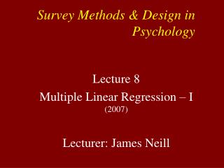 Survey Methods &amp; Design in Psychology