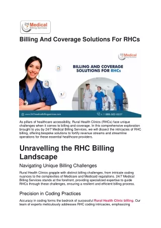 Billing And Coverage Solutions For RHCs
