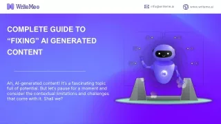 COMPLETE GUIDE TO “FIXING” AI GENERATED CONTENT