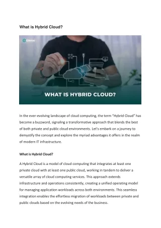 What is Hybrid Cloud