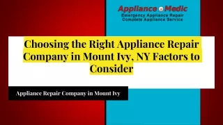 Choosing the Right Appliance Repair Company in Mount Ivy, NY Factors to Consider