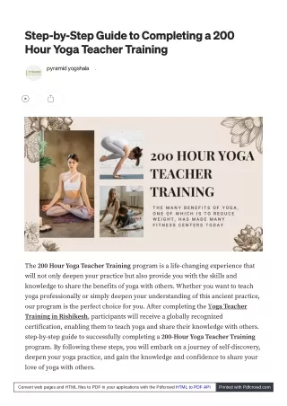 200 hour yoga teacher training/pyramidyogshala