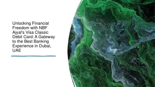 Nbf Visa Classic Debit Card