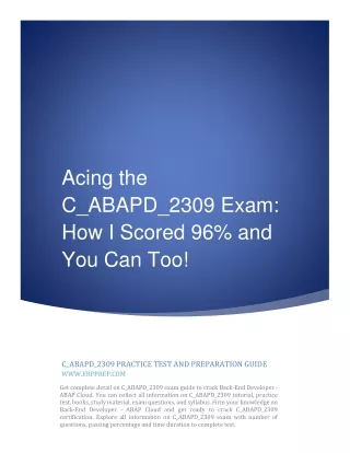 Acing the C_ABAPD_2309 Exam- How I Scored 96% and You Can Too!