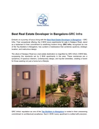 Best Real Estate Developer in Bangalore- GRC Infra (1)