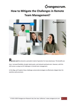 How to Mitigate the Challenges in Remote Team Management