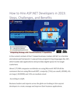 How to Hire ASP.NET Developers in 2023: Steps, Challenges, and Benefits