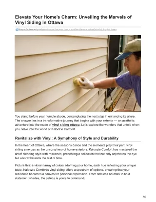 Transform Your Home's Exterior with Vinyl Siding: Kaloozie Comfort's Artistic To