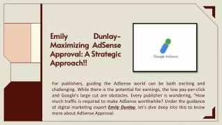 Emily Dunlay- Maximizing AdSense Approval: A Strategic Approach!!
