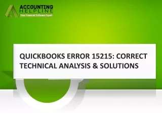 Effective Strategy To Resolve QuickBooks Error 15215