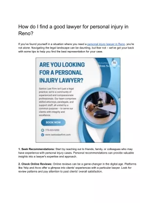 How do I find a good lawyer for personal injury in Reno?